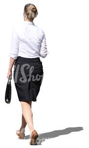 cut out businesswoman walking