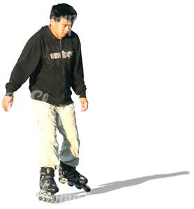 asian man roller skating