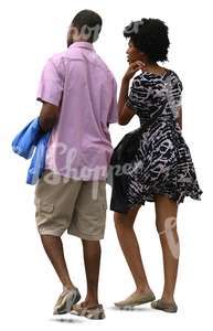 cut out black man and woman walking