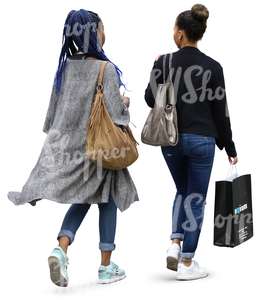 two cut out black women doing some shopping