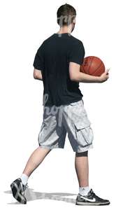 man playing basketball