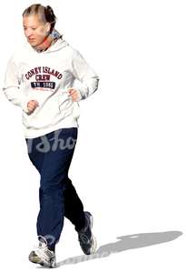 cut out woman jogging