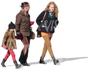 two women and a child walking together