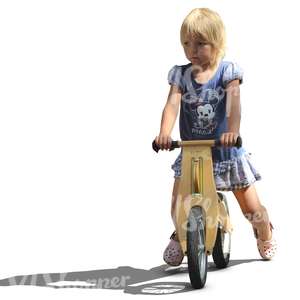 cut out blond girl riding a likeabike