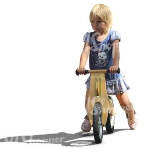 cut out blond girl riding a likeabike