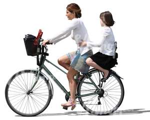 mother and daughter riding on a bike together