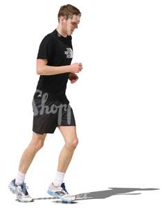 cut out young man jogging