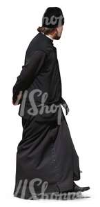 cut out orthodox monk walking