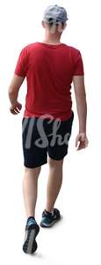 cut out man in shorts walking