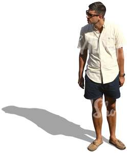 man in shorts standing