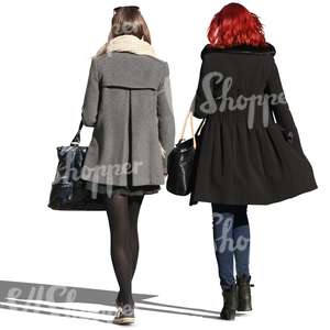 two women wearing autumn coats walking