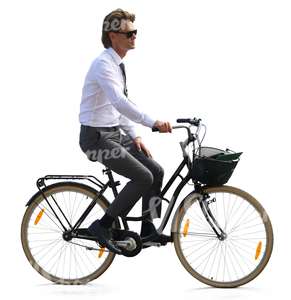 businessman riding a bicycle