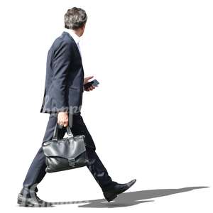 businessman with a suitcase walking