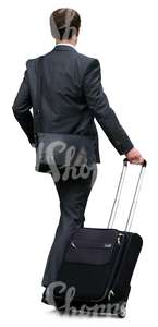 businessman with a suitcase walking