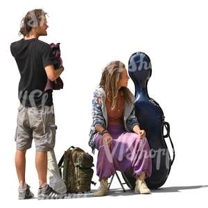 couple of musicians with dreadlocks hanging in the sun