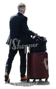 travelling businessman with a large suitcase