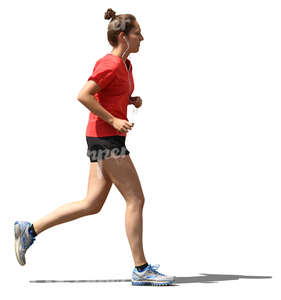 young woman jogging in the sunlight