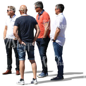 group of men standing and looking at smth 