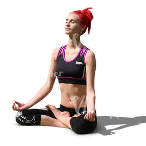 woman doing yoga exercises in the sun