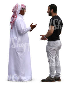 two arab men standing and talking