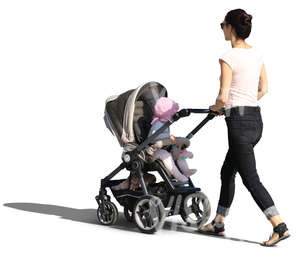 woman walking her baby