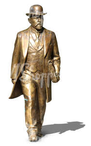 bronze statue of a man in traditional historical outfit