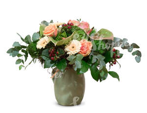 cut out flower bouquet in a vase