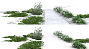 rendered ambient light foreground with footpath and plants on separate layers