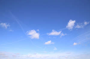 blue sky with few small clouds
