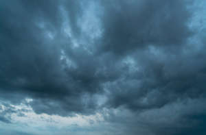 overcast sky with deep blue clouds