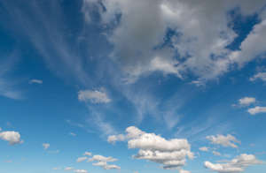 blue sky with regular clouds