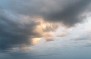 evening sky with grey clouds