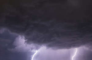 thunder clouds with lightning