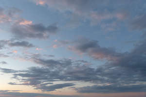 pink evening sky with clouds