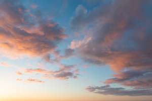 sunset with pink clouds