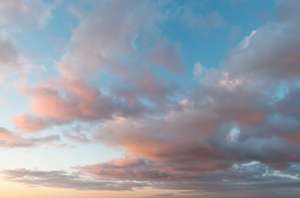 evening sky with pink clouds