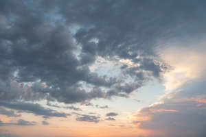 sunset sky with dark clouds