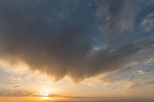 sunset with a dark cloud