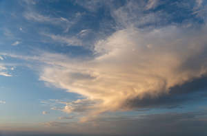 evening sun with a large cloud