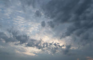 evening sky with dark clouds