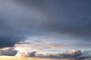 sunset with grey clouds