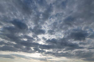 very cloudy evening sky