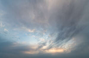 evening sky with layer of clouds