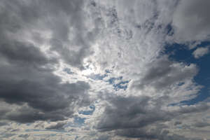 sky with many backlit clouds