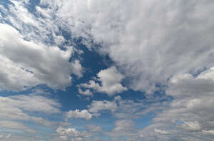 sky with many white clouds