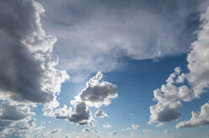 daytime sky with backlit clouds