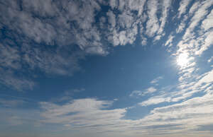 sky with thin clouds and sun