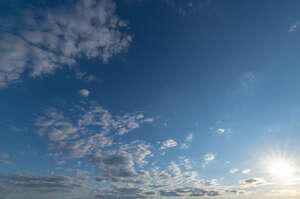 afternoon sky with small clouds