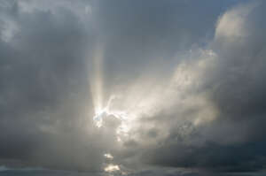 sky with dark cloud and gods rays