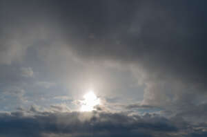 sky with clouds and sun